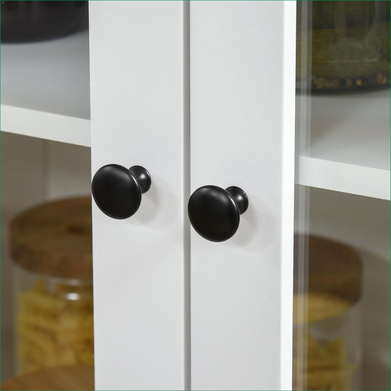Armoires | Garde-manger autoportant de 61 po, portes à fermeture douce, tablettes réglables, 2 tiroirs, blanc neige | Panneau de fibres à densité moyenne | Cuisine