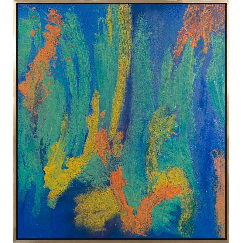 Surprise - Peinture sur toile à cadre flottant, H 54 po x l 48 po x P 2,25 po