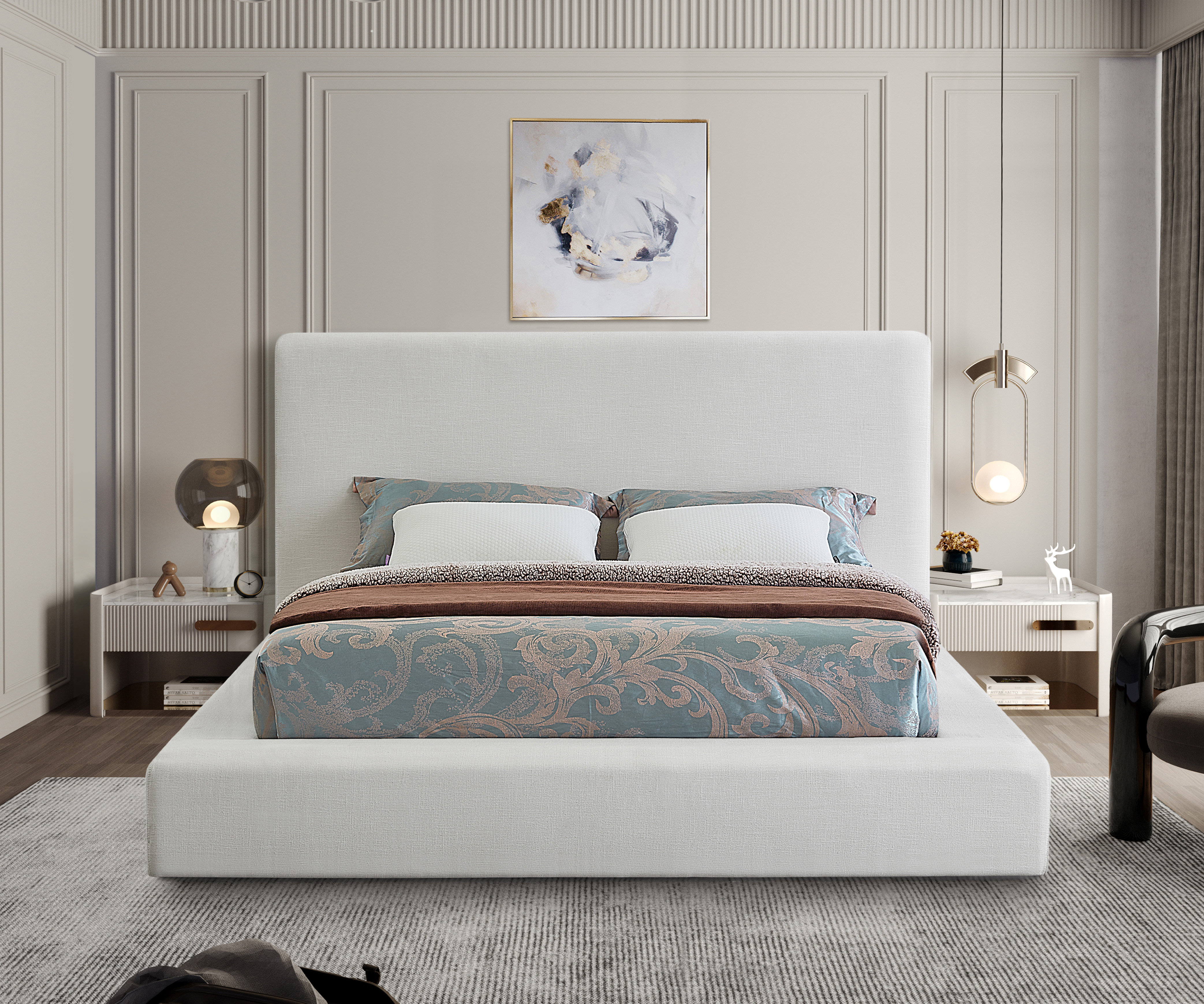 Ishia Upholstered Platform Bed - Modern Design