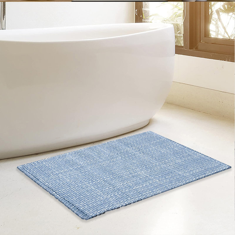 TAPIS DE GAUFRE, L 34 po x l 21 po, Bleu / blanc