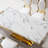 Printed Marble Mdf Top Rectangular Dining Table Marble Top Metal Base Dining Table-99306121-99306118