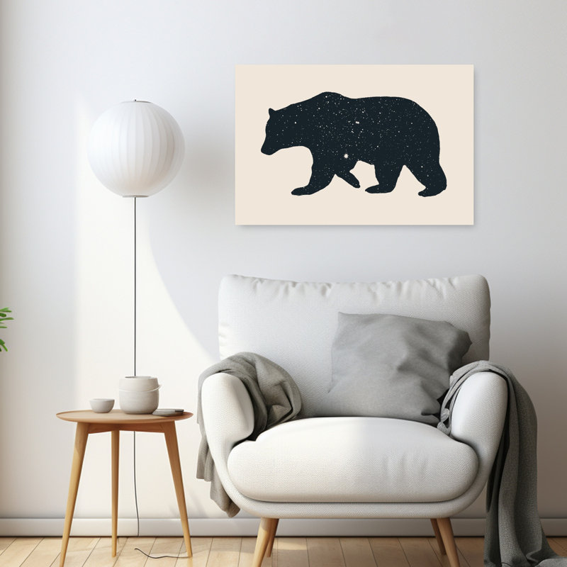 Ours cosmique, paysage abstrait contemporain, affiche murale nature, H 24 po x l 36 po
