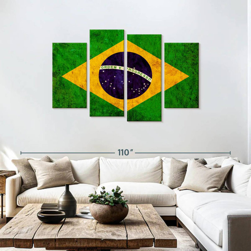 Drapeau brésilien Borges, H 48 po x l 75 po