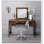 Ensemble de coiffeuse en chêne rustique avec 4 tiroirs de rangement et miroir attaché pour les chambres modernes