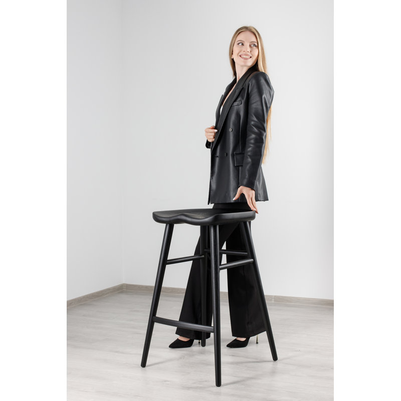 Alma Bar Chair, Counter Stool (25” Seat Height), Matte Black