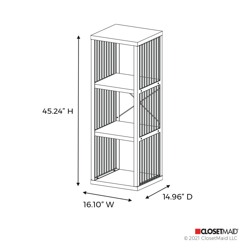30.55" H x 16.1" W Steel Frame 2-Cube Bookcase, Apple Walnut