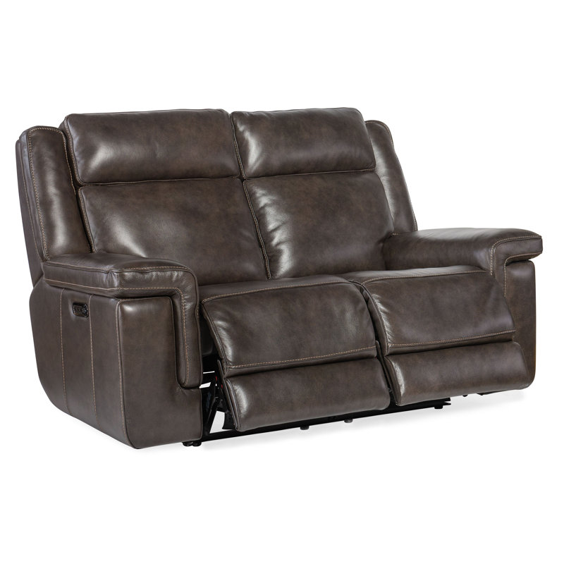 Canapé MS Lay Flat Power, Cuir véritable cosmos cobalt, H 43 po x l 65,5 po x P 40,5 po, 2