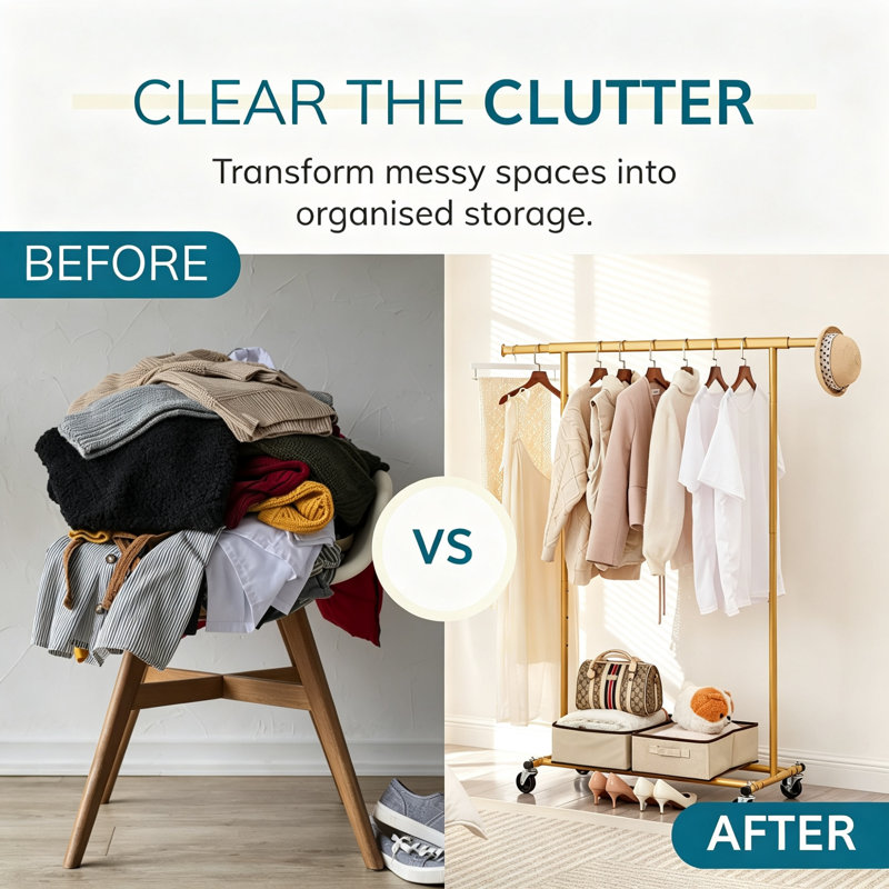 132 cm Clothes Rack
