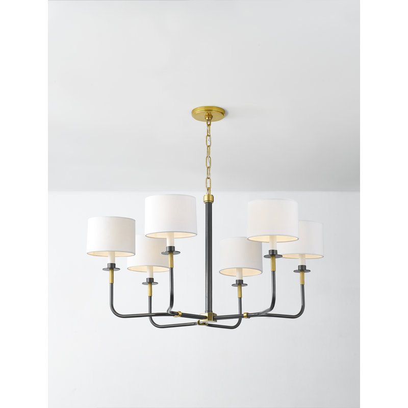 Paramus 6 Light Chandelier, Antique Bronze