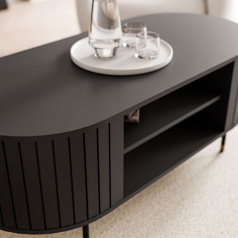 Coffee Table with Storage, Black
