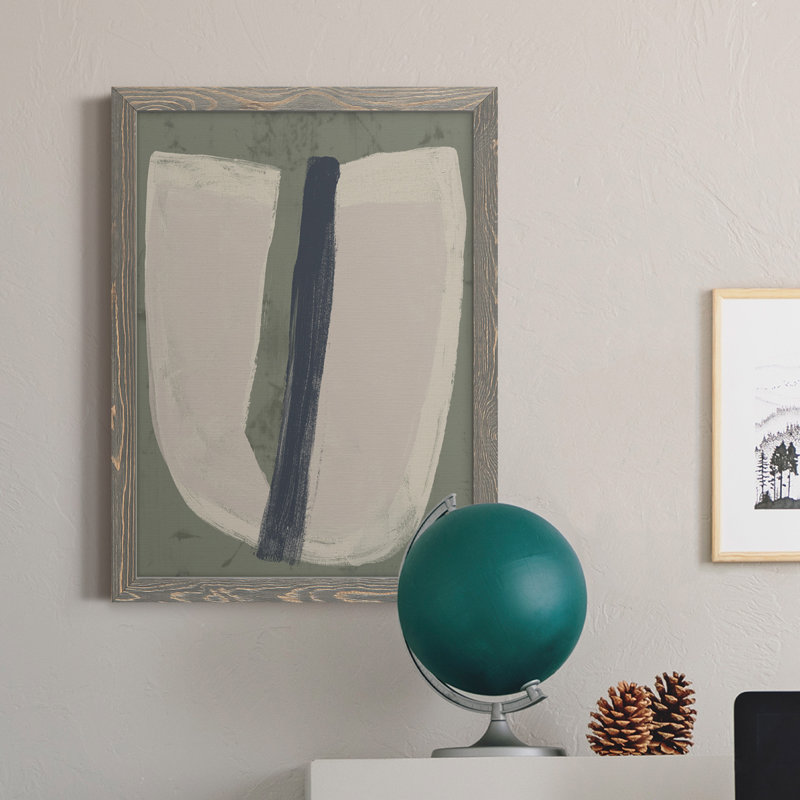 Toile encadrée de qualité supérieure «Paper Slice III» - prête à être accrochée, H 31 po x l 44 po x P 1 po, Encadrement gris