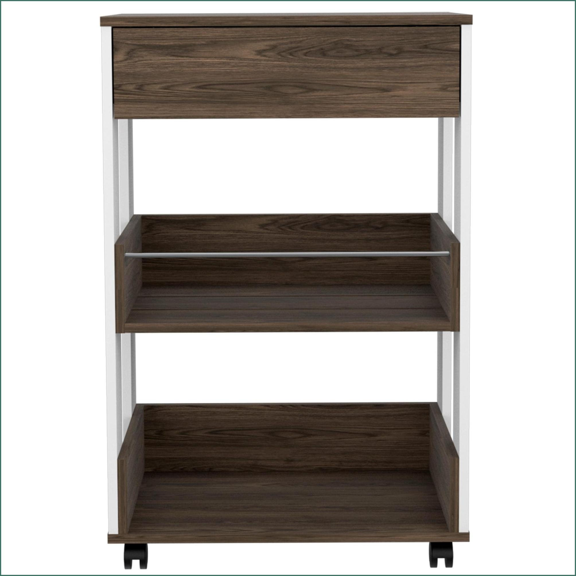 Latitude Run® Kitchen Carts | Verona 3-Shelf Rolling Cart with 4 ...