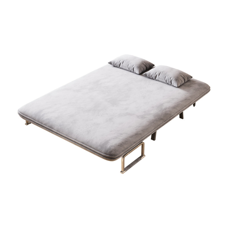 Chaise de lit Tri Velvet avec structure en acier et assise confortable en métal gris réglable