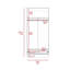 Armoire Ambery 180, deux tablettes, double porte, tringle en métal, un tiroir - gris clair