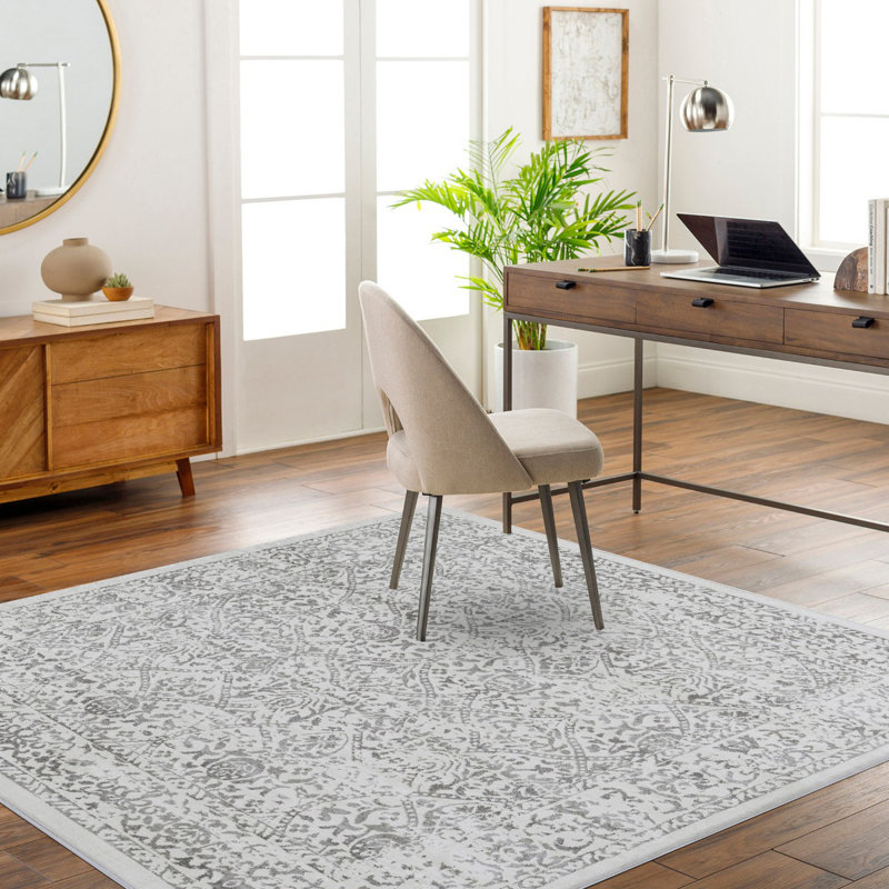 Traditional Rug, Bordered Floral Stain Resistant Easy to Clean Rug For Living Room, Dining Room, Bedroom