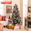 7 Ft Flocked Christmas Tree Artificial Xmas Tree With 270 Branch Tips &pine Needles-1055261005