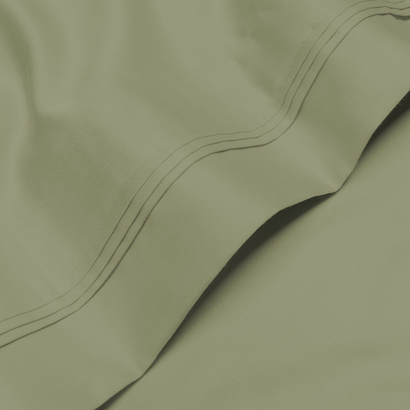 Ensemble de draps en coton 1000 fils Blue Nile Mills, Sauge, Grand lit