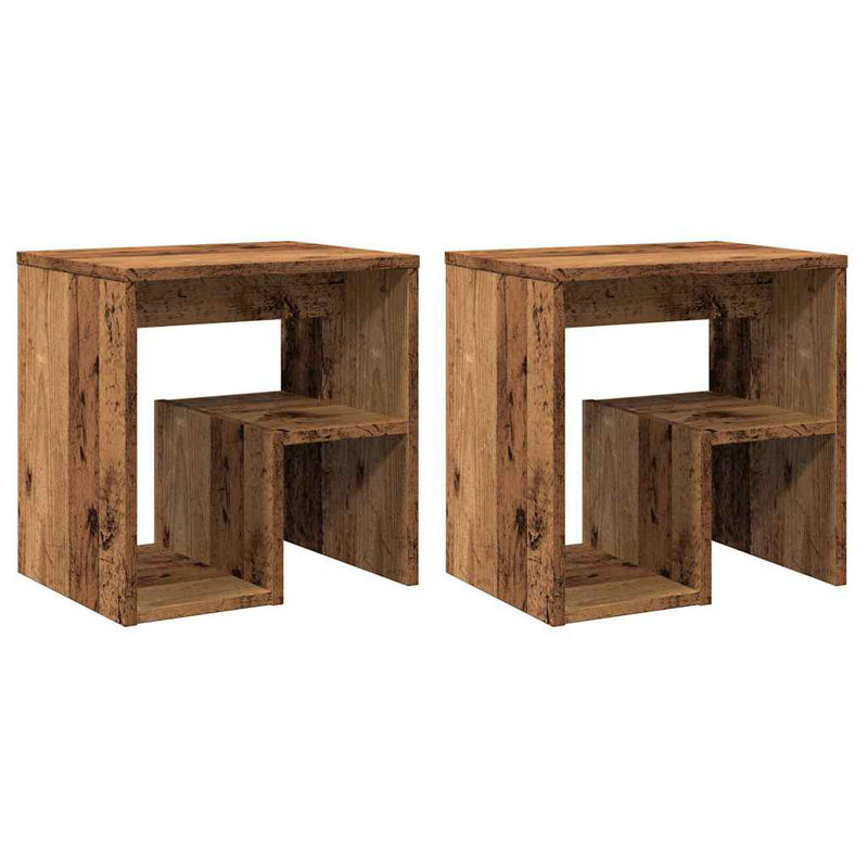 Gilio 40cm W Bedside Table, Old Wood, 1