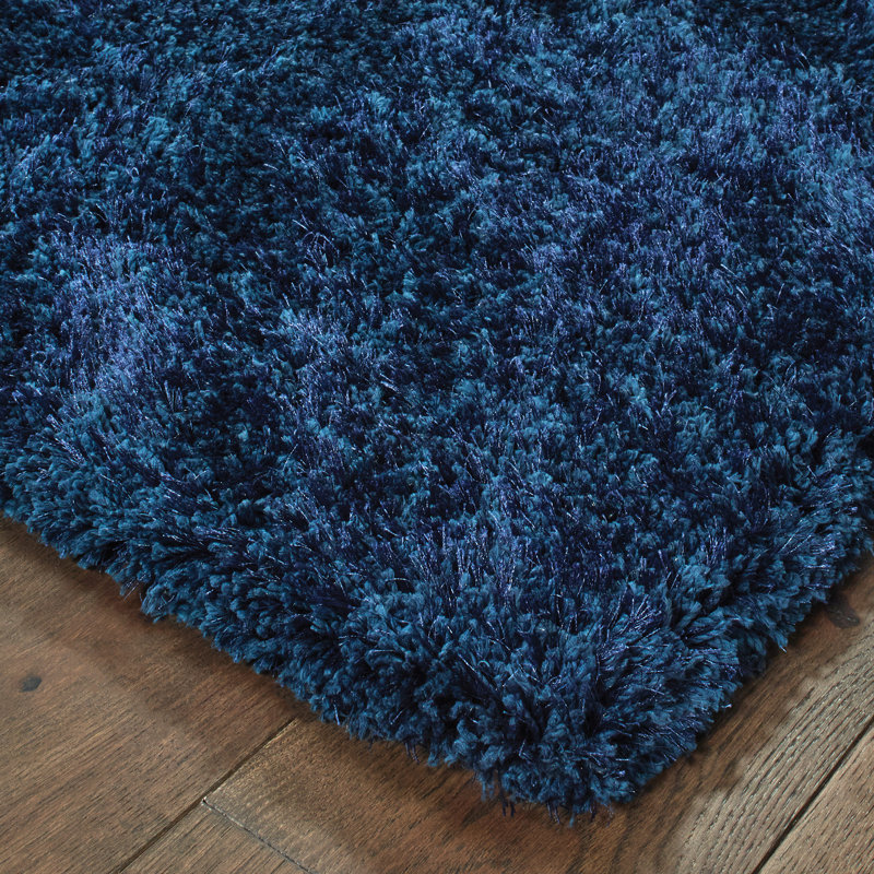 Tapis bleu touffeté à la main Albritton, Rectangle 3 pi 3 po x 5 pi 3 po