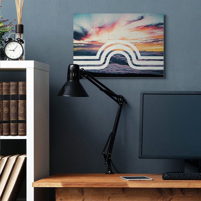 « AC-721 Sunset Cloud Landscape »-impression d’art graphique, Toile tendue, H 24 po x l 30 po x 1,5 po