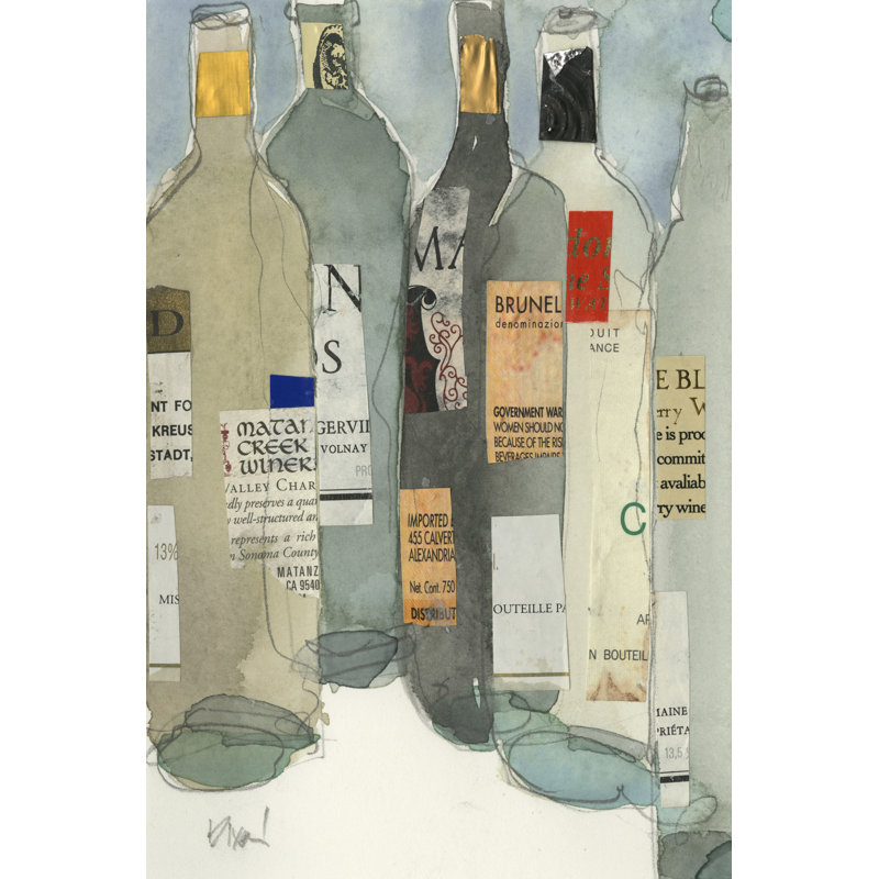 «Wine Bar Moment II» par Samuel Dixon - peinture sur toile tendue, H 48 po x l 32 po