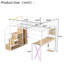 Lit mezzanine en métal 3-en-1 à DEL multifonctionnel avec poste de travail intégré et escalier de rangement intelligent-45161081