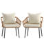 Chaises de patio en osier de rotin toutes saisons avec coussins-1666178888