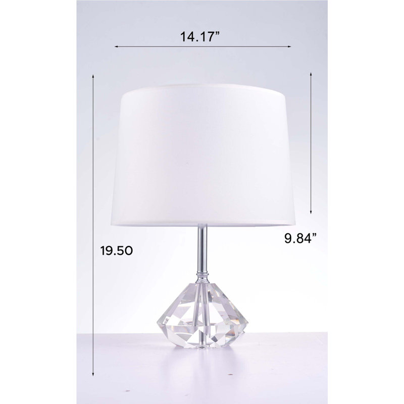 Tortona Lucite Diamond Shaped Table Lamp
