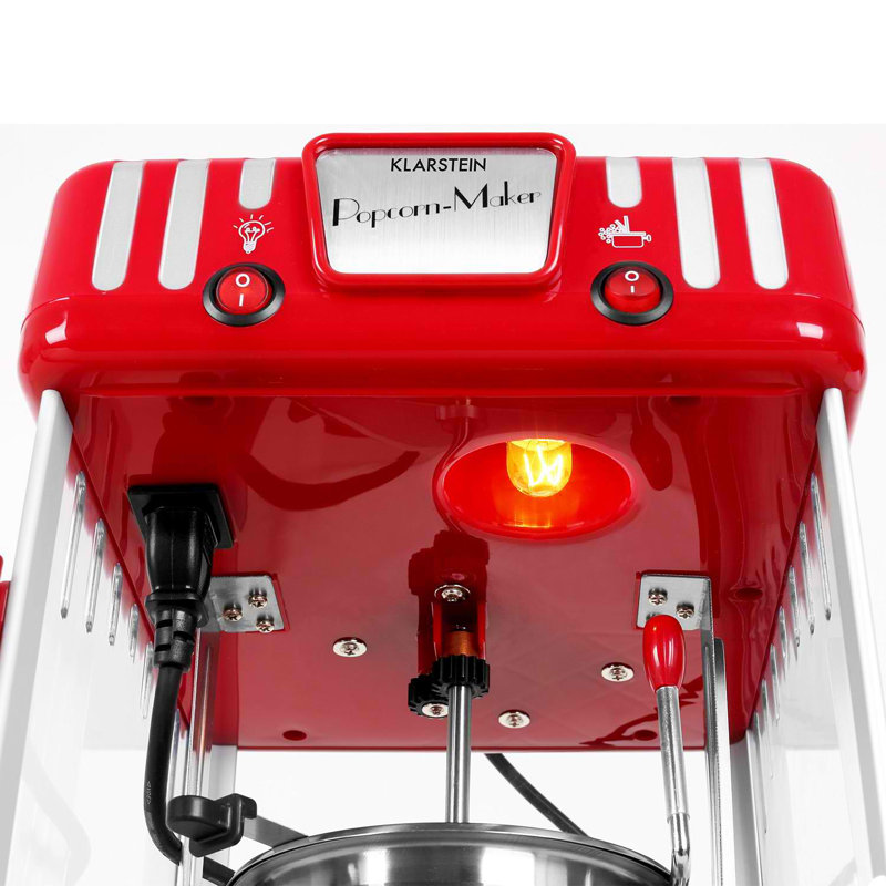 Klarstein Tabletop Popcorn Machine, Cinema Style Machine, Red