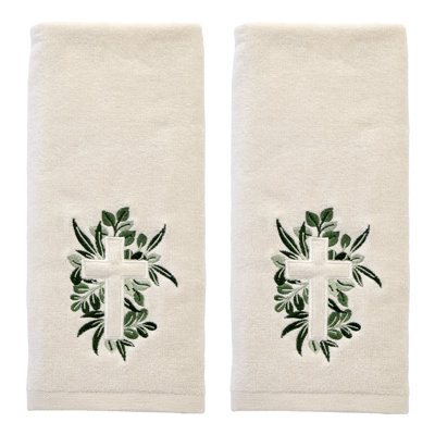 CROSS WITH GREENERY EMB HAND-NAT