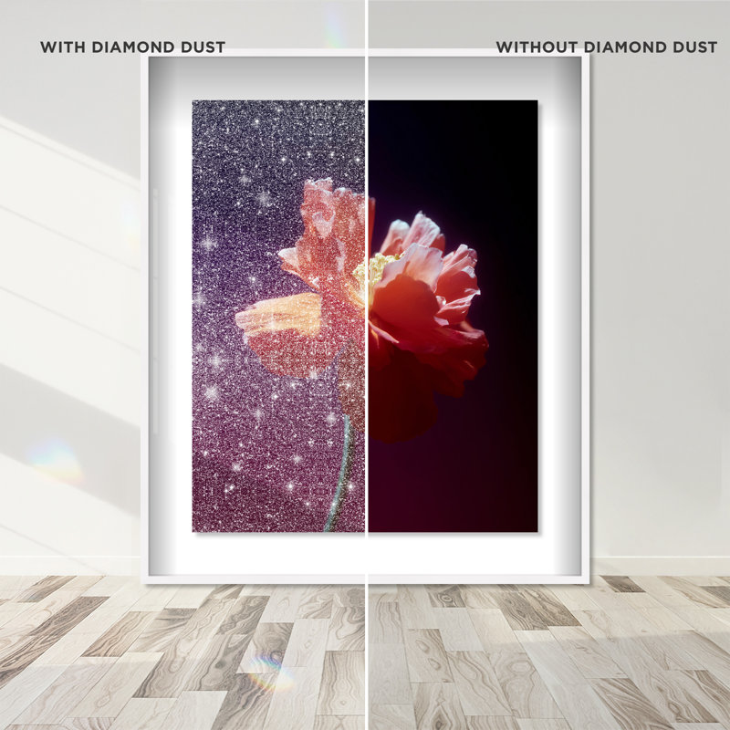 Taffeta Twilight II Shadowbox Floral & Botanical Print by Oliver Gal, Black Frame, 16 x 20, 25.5"H x 31.5"W, White Shadowbox