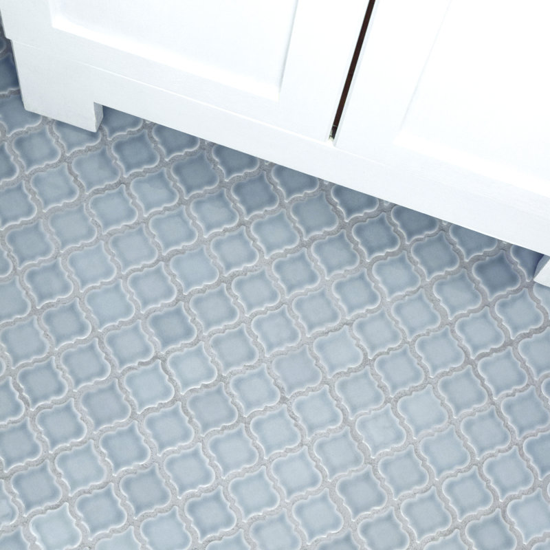 Hudson Tangier 2" x 2" Porcelain Mosaic Wall & Floor Tile, Gray/High Sheen