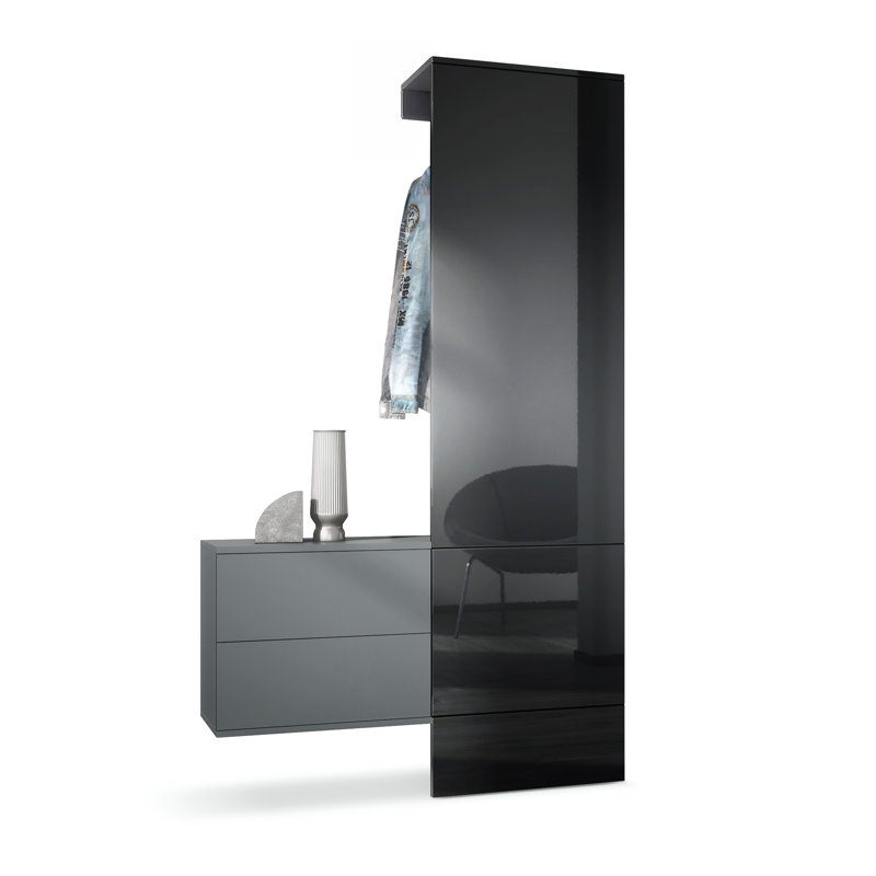 Chappa Hall Tree 105cm Wide, High-gloss black