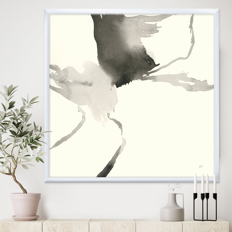 «Minimal Geometric Gesture I», reproduction d'art sur toile, H 16 po x l 16 po x P 1 po, Cadre blanc