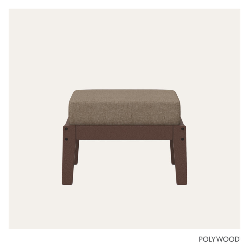 Deep Seating Ottoman, Mahogany Frame/Spiced Burlap Cushion