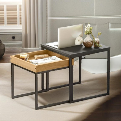 Ansil 2PC Industrial Nesting Tables Living Room Furniture 