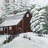 barn in snow - 32"x32" art on canvas