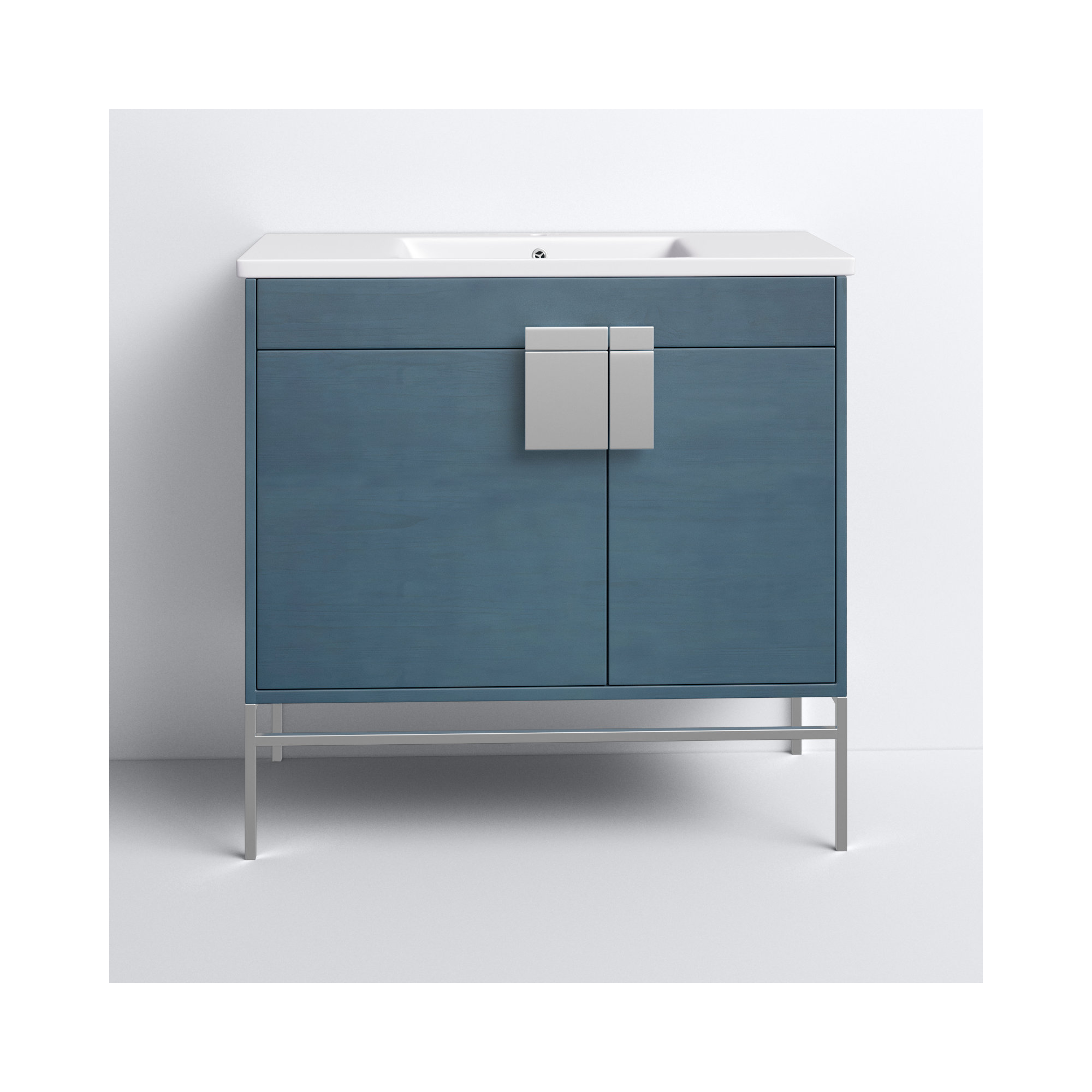 Maisie 36'' Single Bathroom Vanity, French Blue, Polished Chrome