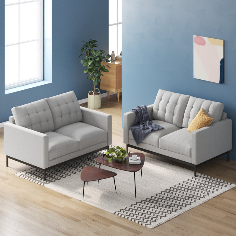 Thompson Upholstered 53.5'' Loveseat, Thompson Light Grey
