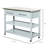Kitchen Cart With Top, 2 Open Shelves, Drawers, Gray, Rustic Style For Home Island, Inspired Decor