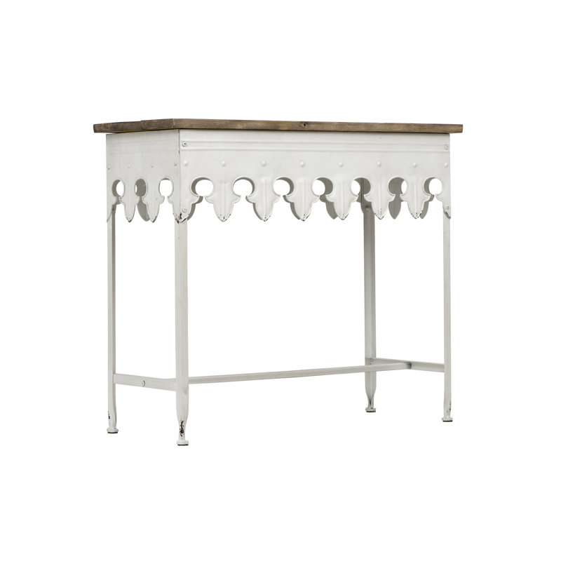 91.4cm Solid Wood Top Console Table, Antique White