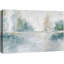 Abstrait doux bleu vert, paysage brumeux, images de salon serein, impression sur toile encadrée-126055166-126055165