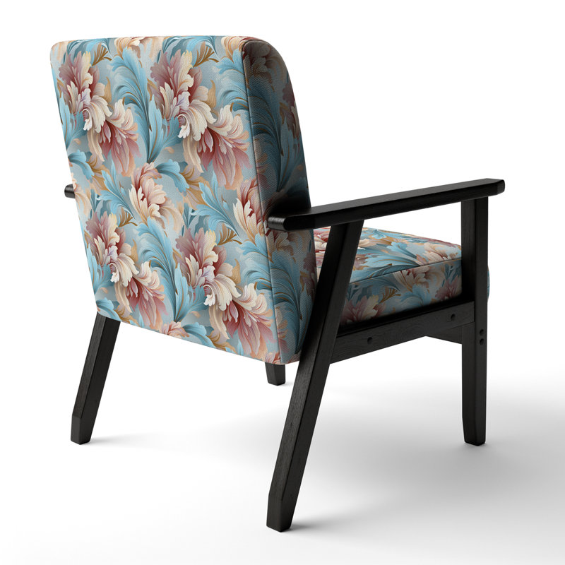 Fauteuil d'appoint rembourré bohémien et éclectique rose et bleu