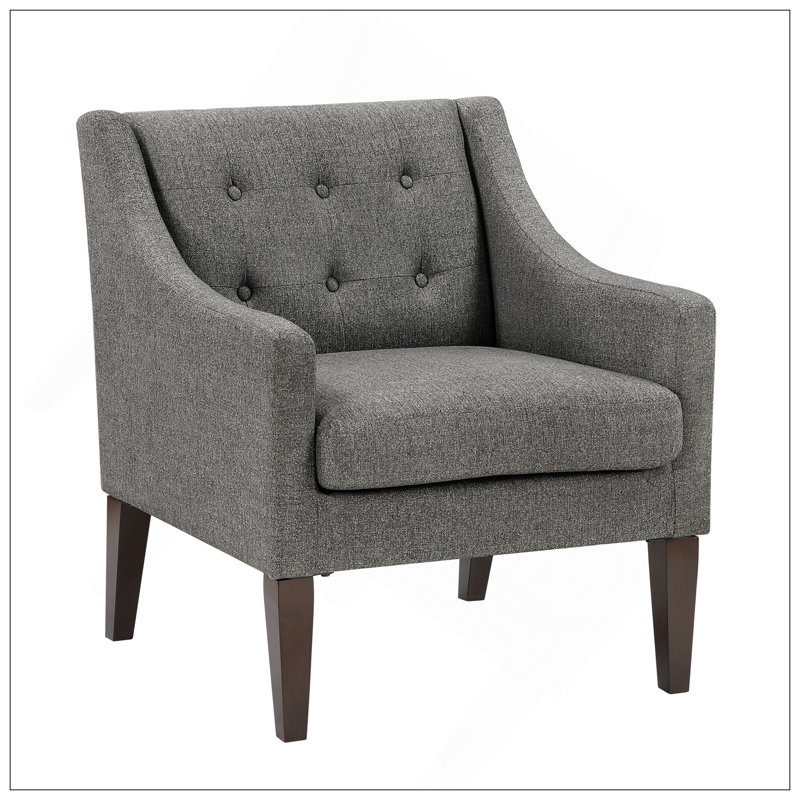 Clopton 26" Mid Century Modern Accent Chair - Textured Accent Chair with Removable Cushion Cover, Button-Tufted Back