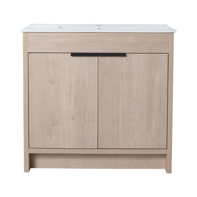 Freestanding Bathroom Vanity With  2 Soft-Close Cabinet Doors