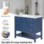 Ensemble de meuble-lavabo 36 po en bois massif - lavabo, 1 armoire et 3 tiroirs-713792070