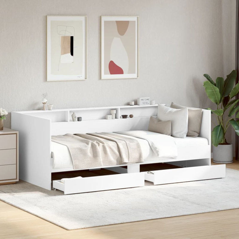 Patrocinio Daybed With Drawers, 203 x 110 x 73 cm, White