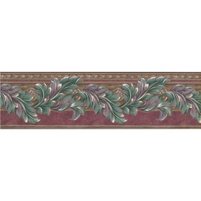 Bordure de papier peint floral et botanique 15 pi x 7 po Kouba