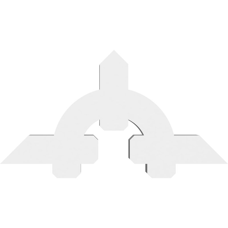 Support de pignon en PVC de qualité architecturale Ericson, H 24 po x l 48 po (pas: 12/12), P 6 po x F 6 po