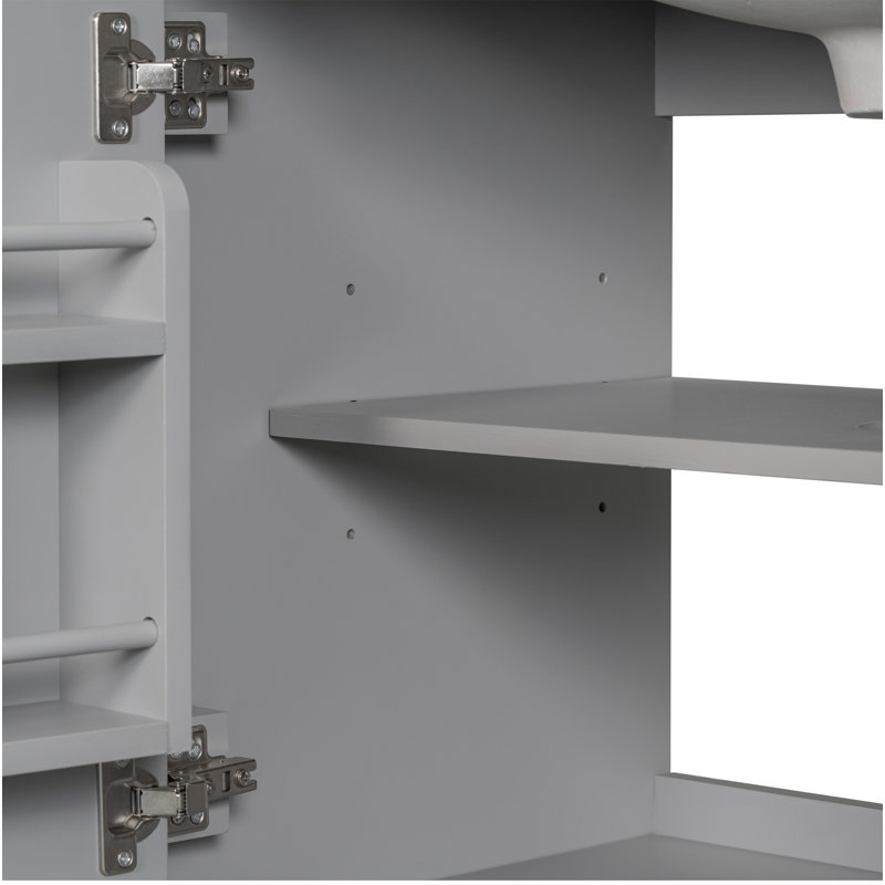 30" Gray Freestanding Bathroom Vanity Base with Drawer